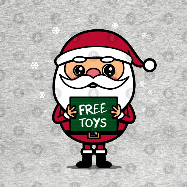 Cute Kawaii Christmas Santa Claus Giving Toys by BoggsNicolas